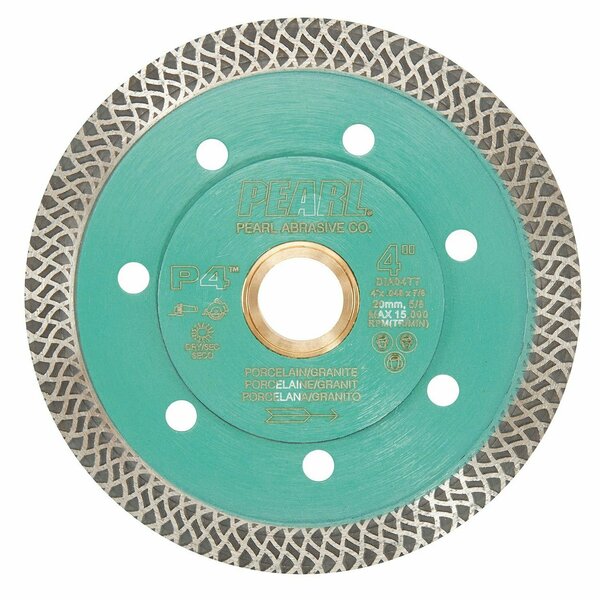 Pearl P4 Thin Mesh Turbo Porcelain Blade 4 in. 5/8 in.-20mm-7/8 in. 4 Holes DIA04TT